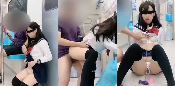 反差校园女神 优咪 在地铁上被主人爸爸调教，老师同学眼中的乖乖女 私下竟然如此反差！
