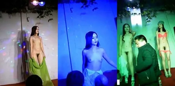 疯马秀乡村版，县城小剧院夜场大尺度全裸艳舞表演，前排观众现场舔舞女逼和屁股真的很刺激！